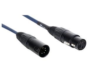 Pronomic Stage 3F5M-0.2 Câble Adaptateur DMX - Connecteurs : 3 broches femelle vers 5 broches mâle - Longueur : 20 cm - Contacts dorés pour une transmission sans interférences - Bleu