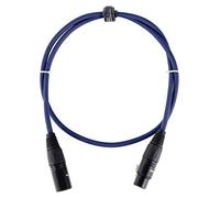 Pronomic Stage DMX3-1 Câble DMX 1 mètre (pour câblage d'effets lumineux, contacts dorés, gaine bleue, XLR mâle vers XLR femelle)