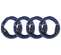 Pronomic Stage DMX3-10 Câble DMX 10m Lot de 4, Longueur: 10m, Gaine bleue