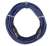 Pronomic Stage DMX3-20 Câble DMX 20 mètres (pour câblage d’effets lumineux, contacts dorés, couleur gaine : bleu, XLR mâle vers XLR femelle)