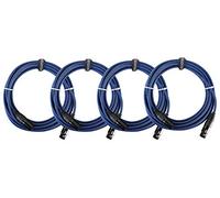 Pronomic Stage DMX3-5 Câble DMX 5m Lot de 4, Longueur: 5m, Gaine bleue