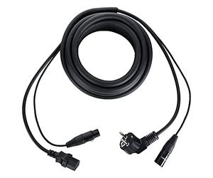 Pronomic Stage EUIECD-10 Câble Hybride IEC/DMX - Câble combiné 10 m pour alimentation et signal DMX - pour connecter des effets lumineux DMX - supporte jusqu’à 6A - noir