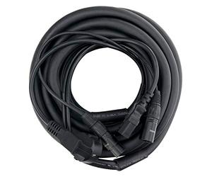 Pronomic Stage EUIECX-10 Câble Hybride Fiche Schuko vers Connecteur IEC | Câble combiné pour alimentation et signal, Fini l’emmêlement de câbles lors de la connexion aux enceintes actives, Petit Prix