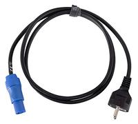 Pronomic Stage EUPP-1.5 Câble Secteur Schuko/Powercon Compatible 1, 5m | Câble d’alimentation, Pour enceintes actives et projecteurs, Fiche Schuko ? fiche compatible Powercon, Couleur: Noir