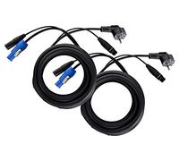 Pronomic Stage EUPPX-2.5 Câble hybride Euro/Powerplug/XLR 2x 2,5 m pour enceintes actives, alimentation et signal dans un câble, Powercon compatible Schuko, noir.