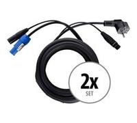 Pronomic Stage EUPPX-5 Câble Hybride Euro/Powerplug/XLR 2x Set, Petit Prix | Câble combiné pour alimentation et signal, Fini les câbles emmêlés pour la connexion aux enceintes actives, Couleur: Noir