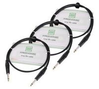 Pronomic Stage INST-0.5 câble instrument noir jack 0,5m - Lot de 3 Noir G