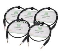 Pronomic Stage INST-0.5 câble instrument noir jack 0,5m - Lot de 5 G
