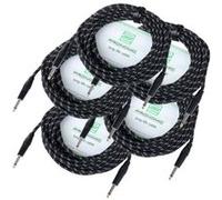 Pronomic Stage INST-10T Câble en Textile avec jack 10m. 1.5mm² - Lot de 5 G
