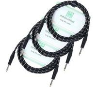 Pronomic Stage INST-3T Câble en Textile avec jack 3m. 1.5mm² - Lot de 3
