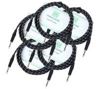 Pronomic Stage INST-3T Câble en Textile avec jack 3m. 1.5mm² - Lot de 5