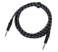 Pronomic Câble instrument Stage INST-3T 3m Jack 6,3 mm, gaine textile, plaqués or – noir/blanc
