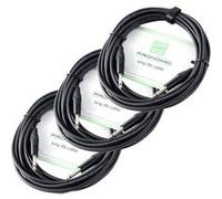 3x Professionnel Câble Audio Jack 6.35 mm (1/4'') pour Guitare Mâle Mono 6m Noir