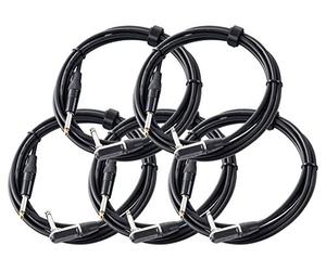 Pronomic Stage INST-A-3 Câble Instrument Angle 3 m noir Lot de 5 | Connecteurs: jack 6, 3 mm (angle) ? jack 6, Longueur: 3 m, Couleur de la gaine: noir, Cuivre sans oxygène, Couleur: noir