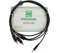Pronomic Stage J3RC-1,5m câble audio 3,5mm stéréo jack/cinch 1,5 m noir Noir