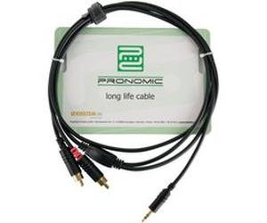 Pronomic Stage J3RC-1,5m câble audio 3,5mm stéréo jack/cinch 1,5 m noir Noir G