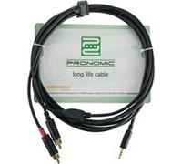 Pronomic Stage J3RC-3m câble audio 3,5mm stéréo jack/cinch 3 m noir Noir