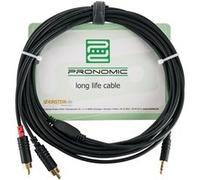 Pronomic Stage J3RC-6m câble audio 3,5mm stéréo jack/cinch 6 m noir Noir