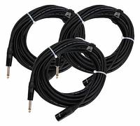 Pronomic Stage JMXM-10 Câble Audio Mono Jack/XLR 10m Noir Lot de 3
