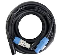 Pronomic Câble hybride Stage PPD-10 - Powerplug/DMX (DMX 3 pôles, Powercon compatible) 10 m