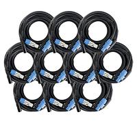10x Cable Hybride DMX Powerplug DJ PA Effet XLR 3-Pin Male Femelle Speakon 10m