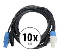 Pronomic Stage PPD-2.5 Câble Hybride Powerplug/DMX Lot de 10, Couleur: noir