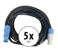 Pronomic Stage PPD-5 Câble Hybride Powerplug/DMX Lot de 5 - Câble combiné pour alimentation et signal DMX - Fini les câbles emmêlés pour connecter les effets lumineux - Longueur : 5 m - Noir