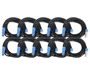 Pronomic Stage PPD-5 Câble Hybride Powerplug/DMX Lot de 10 - Câble combiné pour alimentation et signal DMX - Fini les câbles emmêlés pour connecter les effets lumineux - Longueur : 5 m - Noir