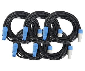 Pronomic Stage PPD-5 Câble Hybride Powerplug/DMX Lot de 5, Couleur: noir
