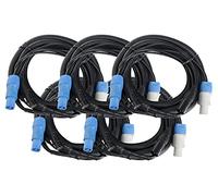 Pronomic Stage PPD-5 Câble Hybride Powerplug/DMX Lot de 5, Couleur: noir | Câble combiné pour alimentation et signal, Fini les câbles emmêlés pour connecter les effets lumineux pilotés par DMX