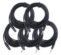 Pronomic Stage XFJ-10 Câble Micro XLR/Jack 10 m Noir Lot de 5, 3 mm