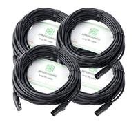 Pronomic Stage XFXM-20 Câble Micro XLR 20 m Noir Lot de 4, Longueur: 20m | Connecteurs: XLR femelle 3 broches ? XLR mâle 3 broches, Section de conducteur: 0, 226 mm², Couleur de la gaine: noir