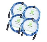 Pronomic Stage XFXM-Blue-2.5 Câble Micro XLR 2.5m bleu métallique. Lot de 4.