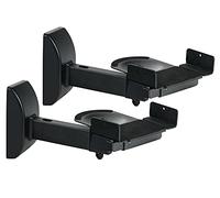 Pronomic Support Mural SWM-25 BK pour Enceintes - Supports Universels À Serrage pour Enceintes HiFi Et PA - Charge Max. 25 kg - Inclinaison ±8° Et Rotation ±90° Réglables - en Acier - Noir