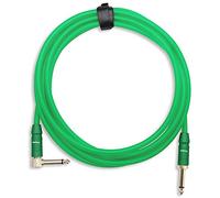 Pronomic Trendline INST-A-3NG Câble jack 3m (Câble professionnel guitare/instrument, jack 6,3mm, plaqué or 24 carats, gaine extérieure flexible et robuste, incl. bande auto-agrippante) vert