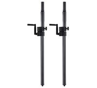 Pronomic Tube d'Espace M20 avec Manivelle 2x Set - Tiges en Acier, réglage facile hauteur, pour montage tops sur subwoofer, longueur 95-148 cm, filetage M20, noir.