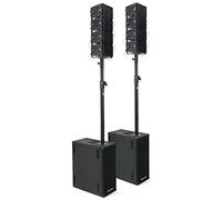 Pronomic V-Array Compact-Twin Set - Système PA Actif 1280W RMS - pour env. 200 pers. - 2 subwoofers (2X 8) - 8 Tops (4" + Tweeter)