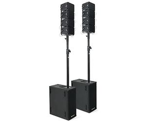 Pronomic V-Array Compact-Twin Set - Système PA Actif 1280W RMS - pour env. 200 pers. - 2 subwoofers (2X 8) - 8 Tops (4" + Tweeter)