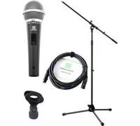 Set de Microphone Dynamique Karaoke Chant Voix avec Support Trépied Cable XLR