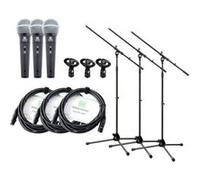 Pronomic Vocal Microphone DM-58 -B avec Interrupteur set avec 3 x micro, câble XLR + pince + trépied G