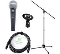 Pronomic Vocal Microphone DM-58 -B avec starter set 5x micro avec trépied, pince + câble XLR G