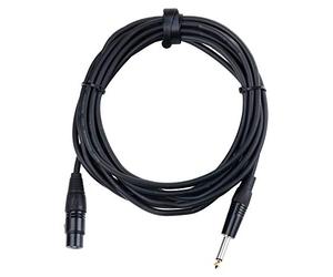 Pronomic XFJ-5 Câble XLR vers Jack (câble micro asymétrique, longueur 5m, résistant aux acides et huiles, décharge de traction à pince) noir