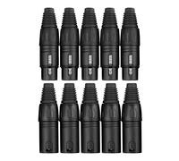 Pronomic XFXMPLUG Connecteur XLR Noir femelle/mâle - 2x Pack de 5