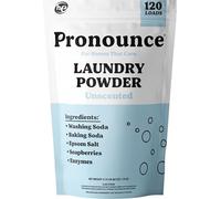 Pronounce Lessive en poudre alternative | Ingrédients dérivés de la terre, respectueux de l'environnement, plus sûr pour les peaux sensibles, l'eczéma et les bébés. Lutte contre les taches et les