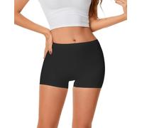 Prontiaduscire Short Cycliste Femme Culotte Taille Haute Anti-Roulade Shorty Anti-Transparente - Boxer sans Coutures & Respirante - 123R1 Noir S