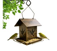 Proof Bird Feeder, Sturdy Food Dispenser, 9.84x7.48x12.2 inches Metal Feeder with Secure Build, Steel Seed Holder, Stylish Dispenser with Protective Design, Garden Accessory for Yard and Balcony