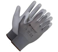 PROOF COMFORT & SAFETY Gants De Travail 10 Paires En PU Polyuréthane Gants De Protection Multiusage Précis Pour Mécaniciens Et Ouvriers Du Bâtiment Construction Taille 9 Gris