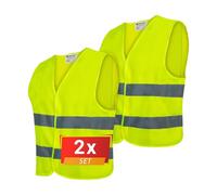 PROOF COMFORT & SAFETY Gilet De Sécurité Jaune Gilet De Voiture Haute Visibilité Avec Bandes Réfléchissantes Pour Adultes Conducteurs Travailleurs Constructeurs 2 Pièces Jaune M
