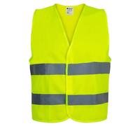 PROOF COMFORT & SAFETY Gilet De Sécurité Jaune Gilet De Voiture Haute Visibilité Avec Bandes Réfléchissantes Pour Adultes Conducteurs Travailleurs Constructeurs 1 Pièce Taille L