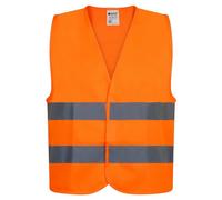 PROOF COMFORT & SAFETY Gilet De Sécurité Orange Gilet De Voiture Haute Visibilité Avec Bandes Réfléchissantes Pour Adultes Conducteurs Travailleurs Constructeurs 1 Pièce Taille L